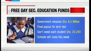 The Ministry of Education disburses remaining funds to meet free day secondary education