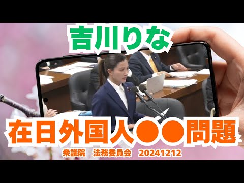 参政党【吉川りな】衆議院法務委員会20241212【在日外国人●●問題】