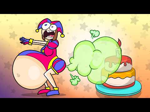 Fart-Powered Belly Cake Blowout! 🎂💨 Hilarious Cartoon Pomni Belly Balloon Explosion