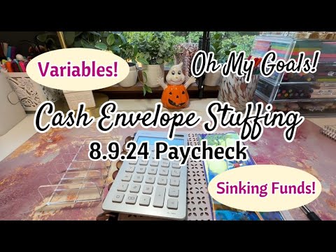 Cash Envelope Stuffing - 8.9.24 Paycheck | Sinking Funds & Variables | Budget With Me!