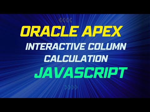 Oracle APEX | Interactive Grid Automatic column calculation Using JavaScript