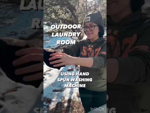 Natures Laundry Room: Hand-Cranking Clothes Off Grid | #shorts | #offgrid