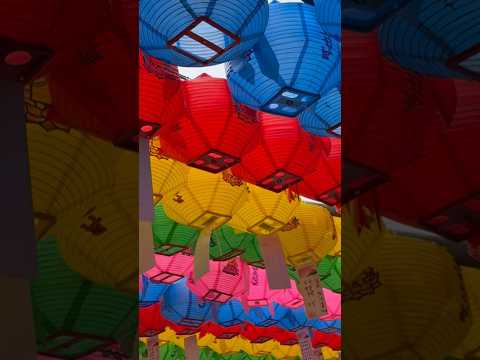 Haedong Yonggungsa Temple in Busan adorned with numerous lanterns to celebrate Buddha’s birthday.