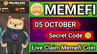 Memefi Secret Combo | memefi combo today | Memefi daily combo 6 October | Memefi Code today