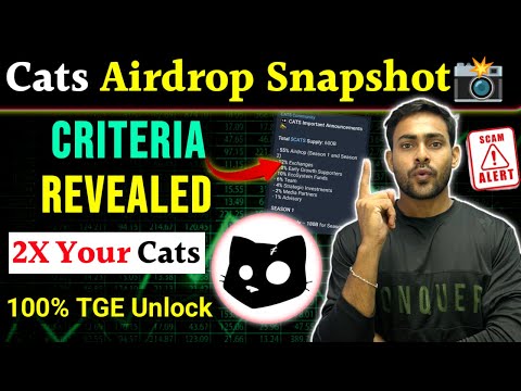 Cats Mining Airdrop Snapshot📸 Cats Airdrop Withdrawal Criteria || Cat Airdrop Supply,TGE,OG Pass