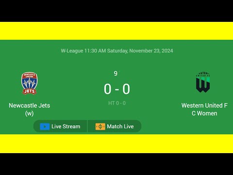 Newcastle Jets (w) VS Western United FC Women | W-League | Football Live Match Score today