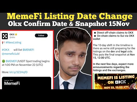 MemeFi Listing Date Change | MemeFi Snapshot Date Change | MemeFi Listing On Okx Confirm Now