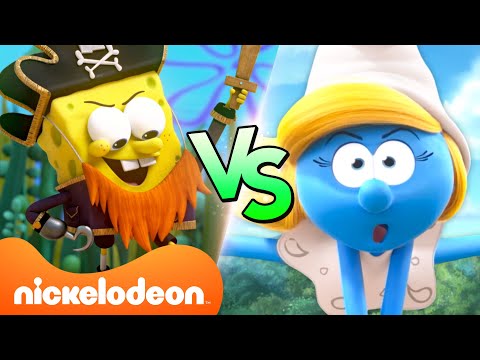 Smurfs vs SpongeBob: Who Has BETTER Adventures? 🌟 | @Nicktoons