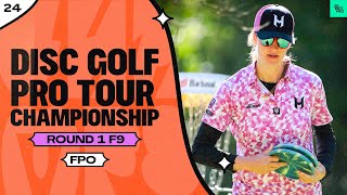 2024 Disc Golf Pro Tour Championship | FPO R1F9 | Gannon, Handley, Tattar, Scoggins | JomezPro