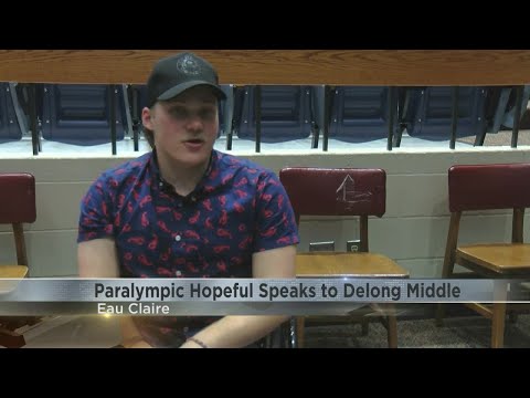 Paralympic-hopeful speaks to Delong Middle School