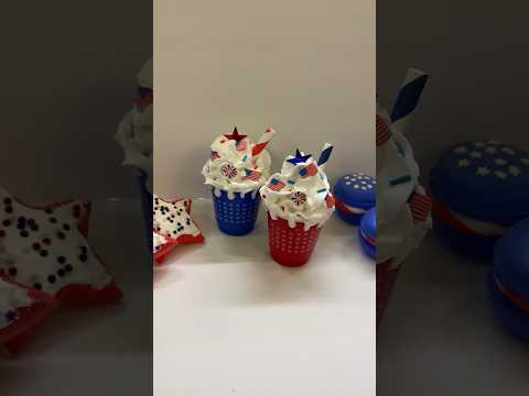 Let’s fake mini patriotic milkshakes with Dollar Tree supplies! #fakebake #patriotic #peepthisyall