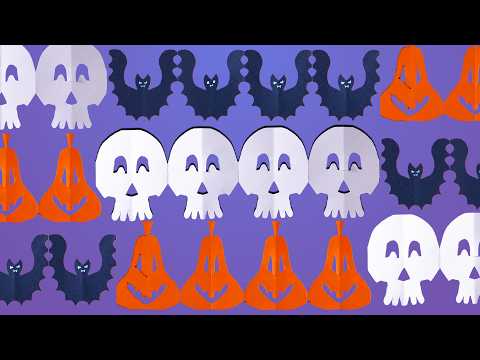 🎃 DIY Halloween Paper Decorations - Pumpkins, Bats & Skulls 🎃