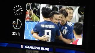 長友の久々のゴール　3-0に　2019.10.10　日本代表vsモンゴル代表