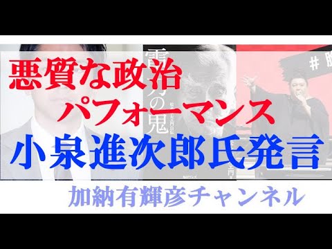 悪質な政治パフォーマンス　小泉進次郎氏の発言