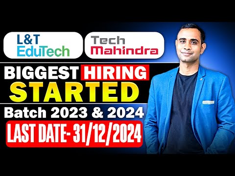 L&tEdutech & TechMahindra Biggest Hiring | BE/Btech/MCA/MSC | Batch 2023 & 2024