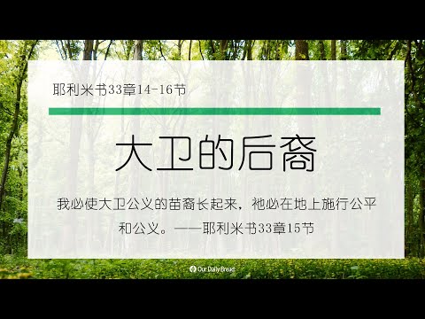 10月21日《灵命日粮》文章视频-大卫的后裔