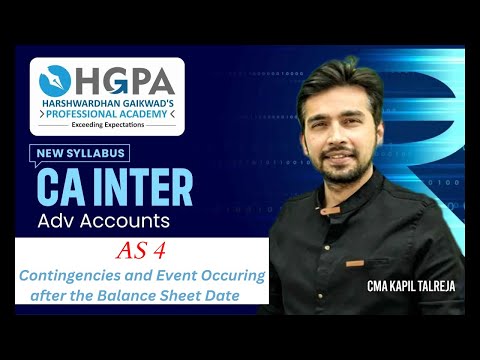 AS 4 I Contingencies and Event Occuring after the Balance Sheet  I CA INTER | CMA KAPIL TALREJA SIR