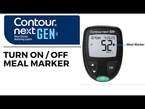 Turn ON or OFF Meal Marker in Contour Next Gen I Contour Plus Elite Blood Glucose meter