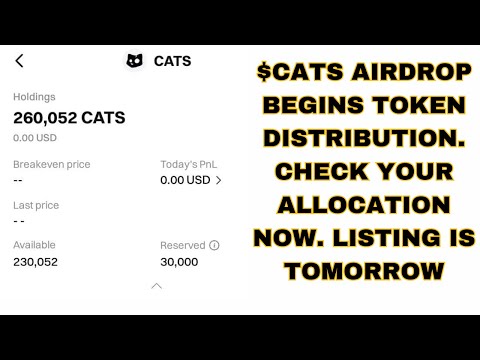 $CATS AIRDROP LISTING TOMORROW (8th Oct), Check Airdrop Allocation now (Listing price - 0.005)