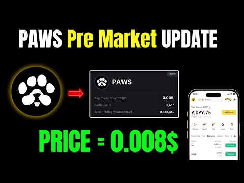 Big News Paws Token In Pre Market Live | Earn More Tokens | Tokens Withdrawal Any Major Exchanges |