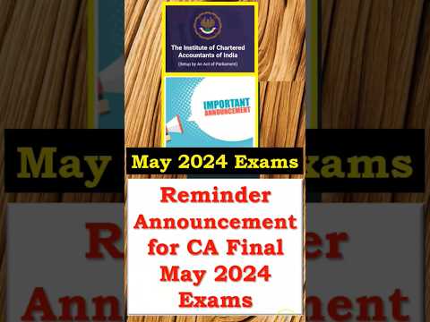 ICAI Big Update | ICAI Announced Mock Test Paper Series 2 | CA Final May 24 MTP Series 2 #shorts