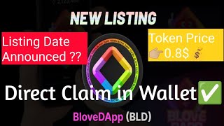 Blove Dapp Airdrop Claim Start Now 💰✅ || Biggest Airdrop in November 📅