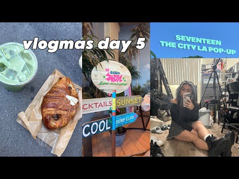 VLOGMAS DAY 5 🎄: seventeen the city LA pop up, story time + unboxing kpop albums