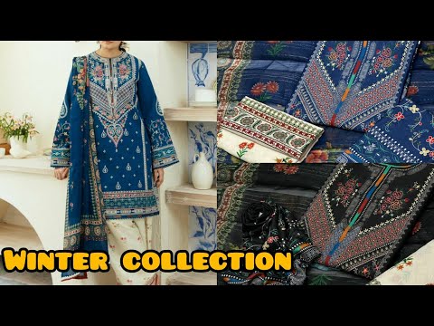 New Winter collection digital printed shirt trouse 3pc unstitched 2k25 || @Aaimafashion