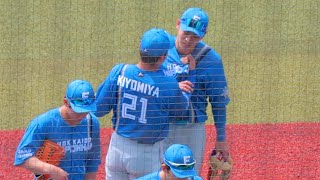 清宮幸太郎に胸ぐらを掴まれる野村佑希【日本ハム】