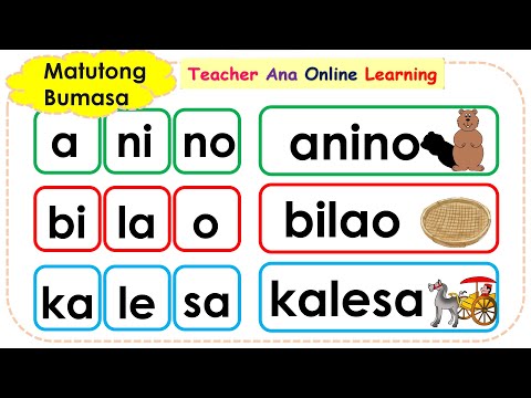 Tagalog READING LESSON ll Pagpapantig ll Matutong Bumasa ll Salitang may Tatlong Pantig