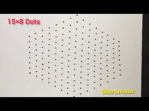 Easy simple rangoli kolam designs|15×8dots chukkala muggulu| rangoli for beginners||dharas house|#35