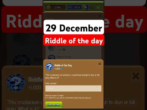 Riddle Of The Day Zoo 29 December| Zoo Riddle Of The Day | Riddle Of The Day X Empire