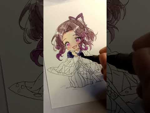 shinobu kocho chibi drawing full coloring process #drawing #anime