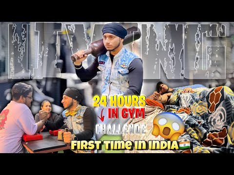 LIVING 24 HOUR IN GYM CHALLENGE || CREATIVE JASKIRAT || GYM SURVIVAL | FIRST TIME IN INDIA