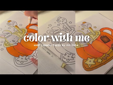 color with me | asmr coloring | ohuhu markers | spooky fuzzy by vivi tinta | janinelanaa