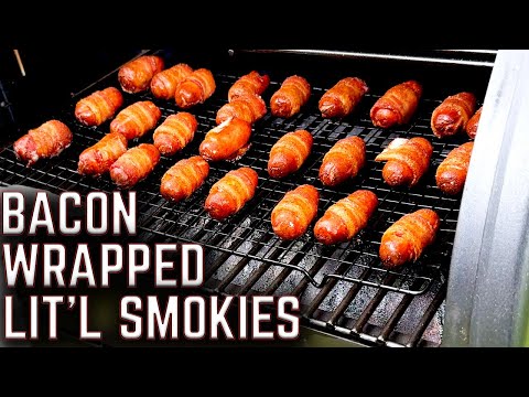 IT'S GAME DAY! HERE'S YOUR NEXT COOK! BACON WRAPPED LIT'L SMOKIES ON THE PELLET SMOKER!