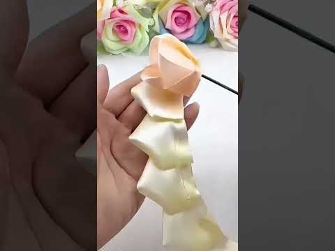 Handmade diy ribbon rose flower#handmade #diy #flowers #rose