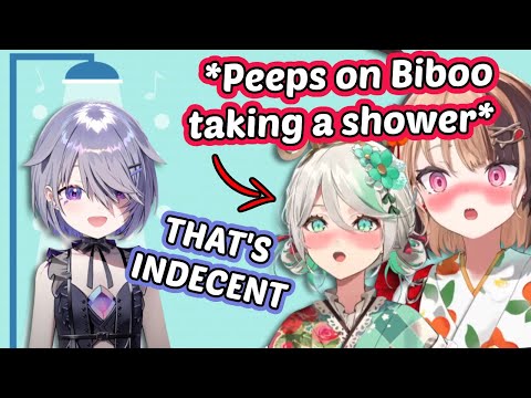 Autofister respectfully watch Biboo take a shower... 【HololiveEN | Gigi | Cecilia | Bijou 】