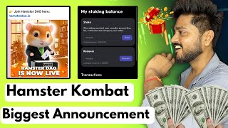 Hamster Kombat Biggest Update 🔥 Staking Token Claim & Withdrawal 💰 Hamster Kombat Season 2 Start?