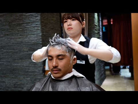 Relaxing experience with a female barber at "Hair Mode Kikuchi" in Ginza Shampoo  Head Spa  Massage