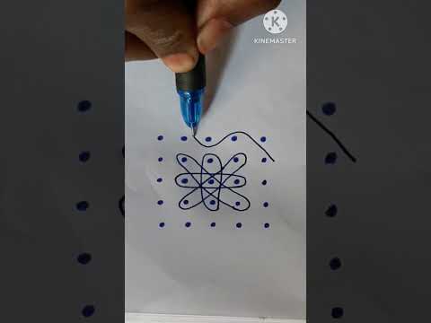 Easy sikku kolam for begginners with 5×5 dots kolam#rangoli design