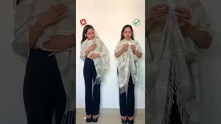 Shawl Hack For Winter #fashionhacks #diy #scarf #shawltutorial #stylehacks #fyp #foryou #draping