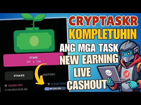 CRYPTASKR APP=LIVE CASHOUT NEW EARNING ||JUST COMPLETE ALL TASK#earningapp#telegrambot