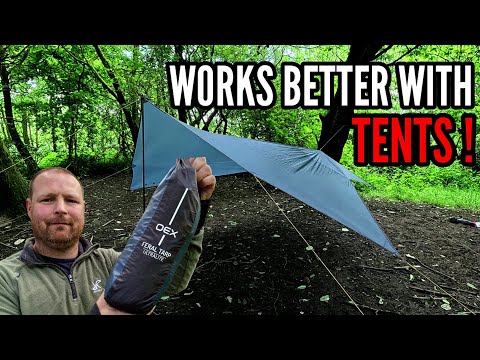 Oex feral ultralite tarp. A tarp that works better with tents than a shelter.