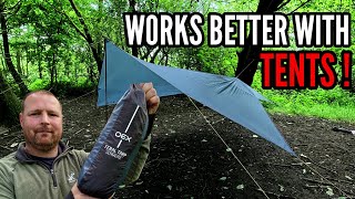 Oex feral ultralite tarp. A tarp that works better with tents than a shelter.