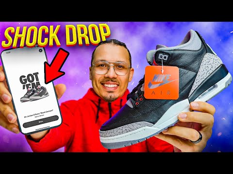 SHOCK DROP Air Jordan 3 Black Cement 2024