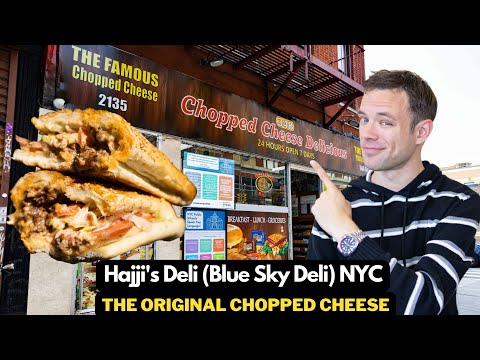 Eating the Original NYC Chopped Cheese Sandwich at Hajji’s (Blue Sky Deli)