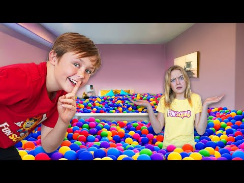 50,000 Balls In My Sister's Room! Prank