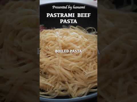 Smoked beef pasta recipe | Pastrami beef pasta #shorts