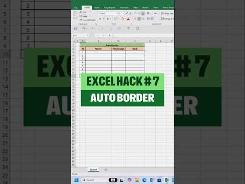 Auto Border in Excel Made EASY for Beginners #shorts #exceltips #exceltricks